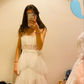 Elegant White Multi-layered Tulle Prom Dress,White Evening Dress  Y6802