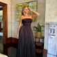 Simple Black Strapless A Line Evening Dress Long Prom Dress Y8303
