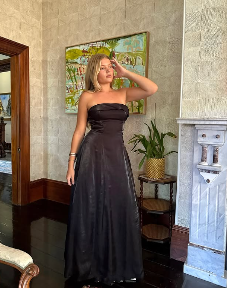 Simple Black Strapless A Line Evening Dress Long Prom Dress Y8303