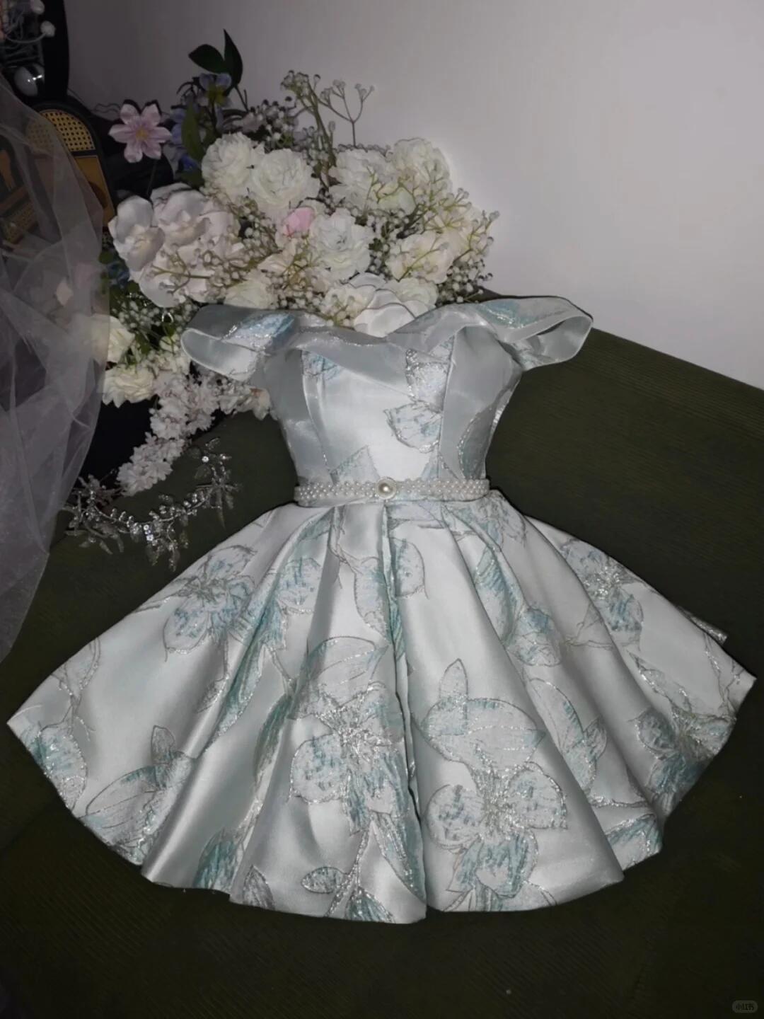 Gorgeous Blue Satin Sequin Floral A Line Mini 17th Birthday Outfits Off The Shoulder Short Homecoming Dress SP2353