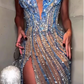 Beads Prom Dresses Sleeveless Sexy Evening Dresses Y4632