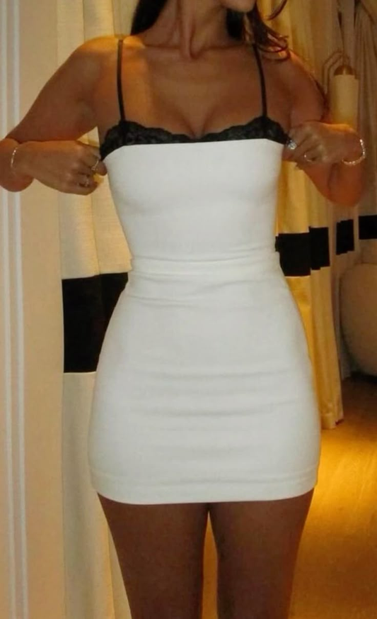 Sexy Spaghetti Straps White Sheath Cocktail Dress Formal Graduation Homecoming Dress Y9299