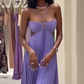 Gorgeous Purple A-line Pleated Prom Dress,Purple Evening Dress  Y7419