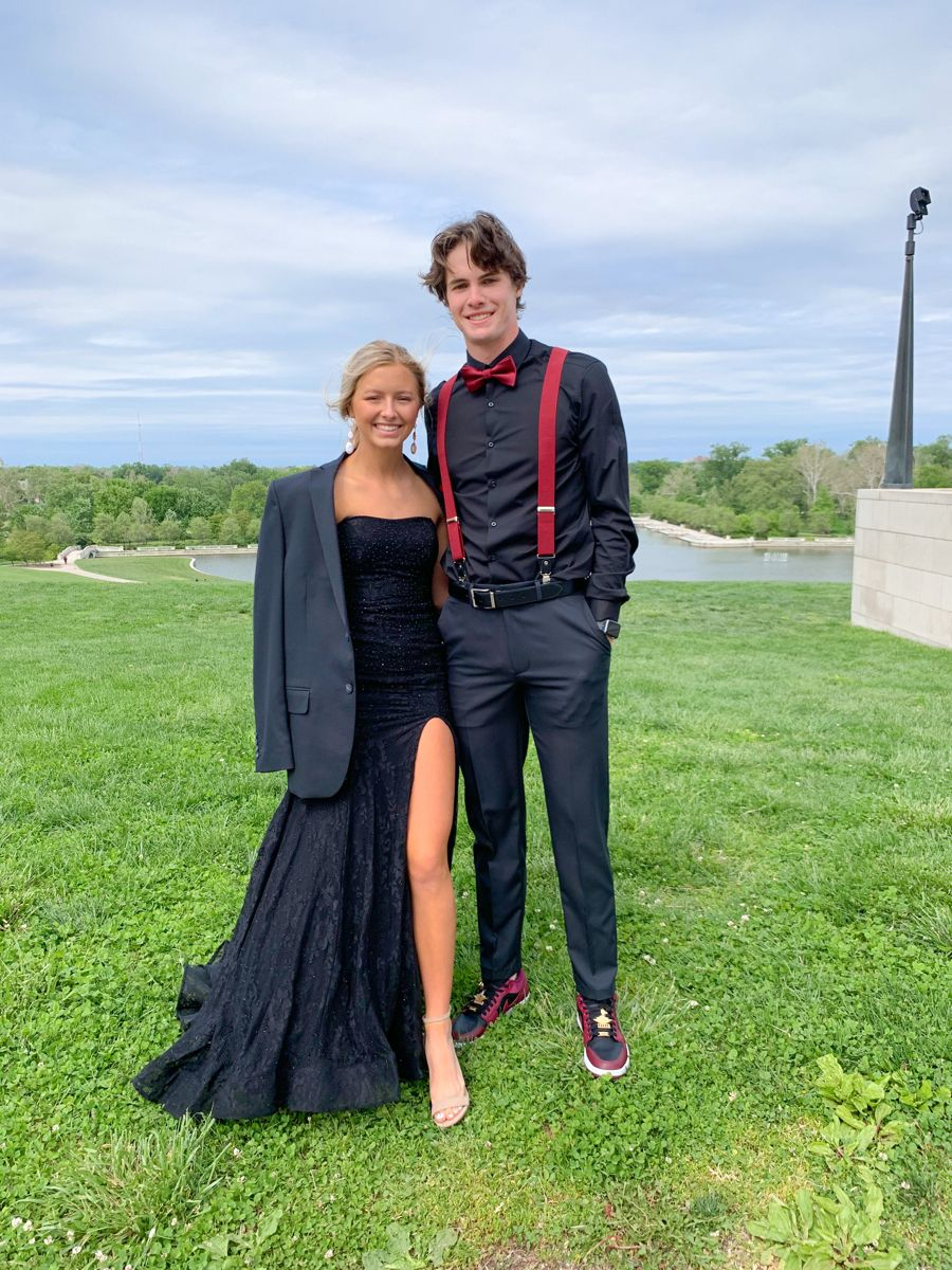 Strapless Mermaid Black Lace Long Prom Dresses with High Slit, Mermaid Black Formal Graduation Evening Dresses  Y4782
