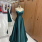 Women Satin Cheap Prom Dresses A Line Spaghetti Straps Long Girls Formal Evening Party Gowns Christmas Wears  Y4578