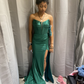 Green Mermaid Sleeveless Evening Dress with Slit Y5920