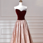 Vintage Strapless Velvet Satin A Line Prom Dress Long Evening Dress Y8627