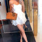 Lovely White A-line Homecoming Dress,White Cocktail Dress Y5068