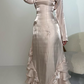Vintage Prom Dresses with Pleated Ruffles,Floor Length Evening Gown Y4595