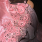 Pretty Pink Tulle Satin Appliques Mermaid Long Party Dress Prom Gown ,Strapless Wedding Guest Dress SP1417