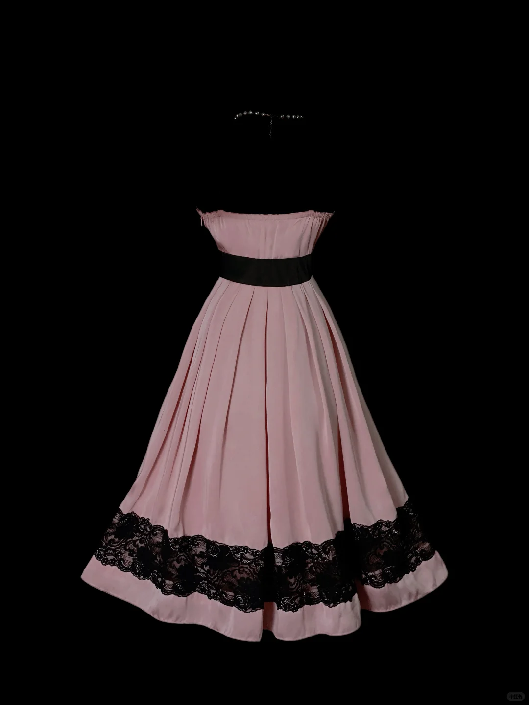 Pretty Pink Satin Pleated Lace Long Party Dress Long Wedding Guest Dress SP4041