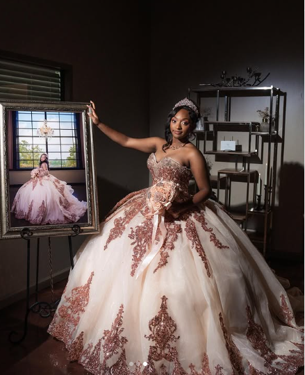 Rose Gold Sweetheart Puffy Princess Ball Gown Sweet 16 Dress Beaded Ap Simplepromdress Rose Gold Sweetheart Puffy Princess Ball Gown Sweet 16 Dress Beaded Ap Simplepromdress