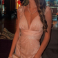 Elegant V-Neck Mermaid Pink Prom Dress 22th Birthday Outfits Y6209