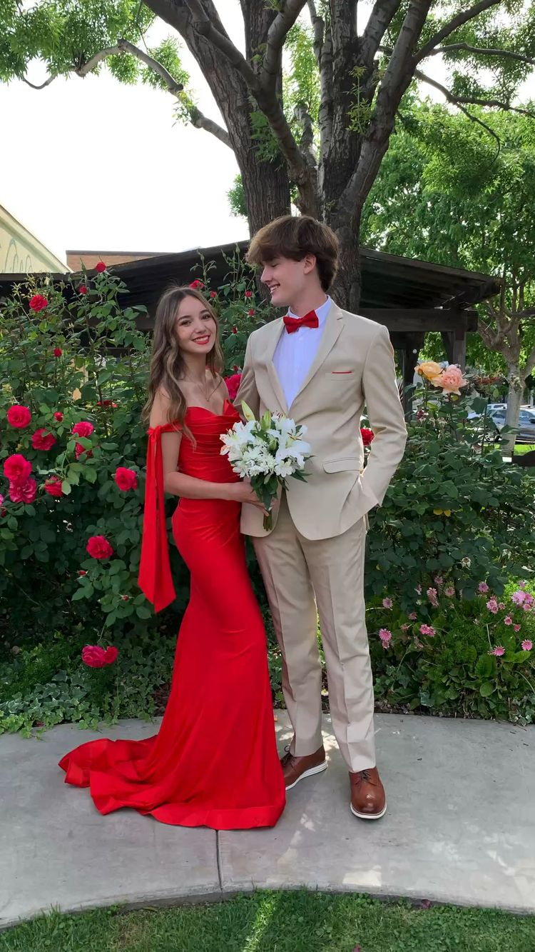 Elegant Red Satin Mermaid Prom Dress,Red Long Formal Gown,Pageant Dress  Y2236