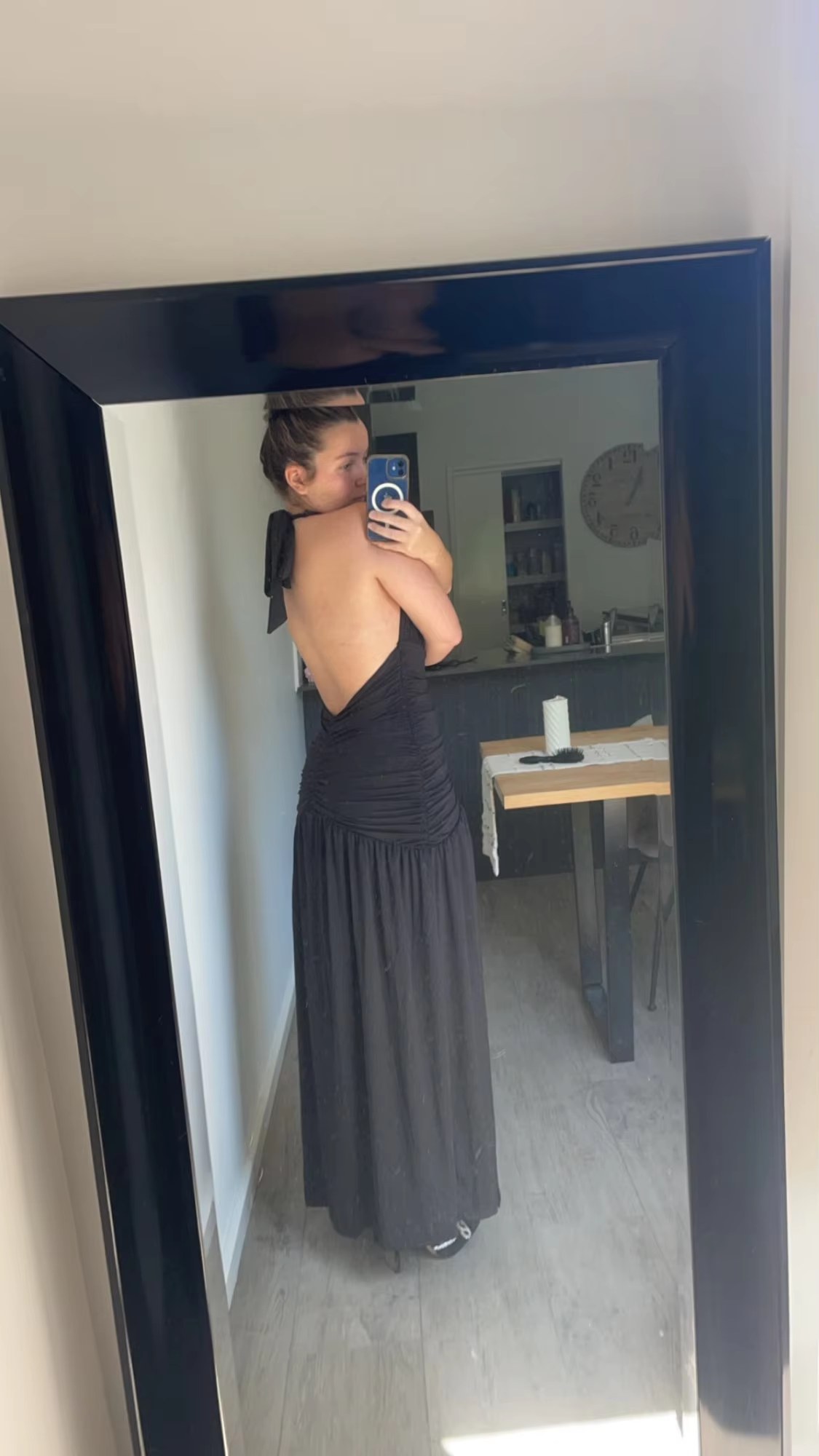 Sexy Halter Backless Brown A Line Slit Prom Dress ,Deep V Evening Dress Y8481