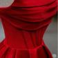 Stylish Flat Neck Satin Backless Pleated Floor Length A Line Evening Gown Prom Dress Y6331