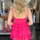 A-line Spaghetti Straps Homecoming Dress,Lovely Hot Pink Party Dress  Y2287