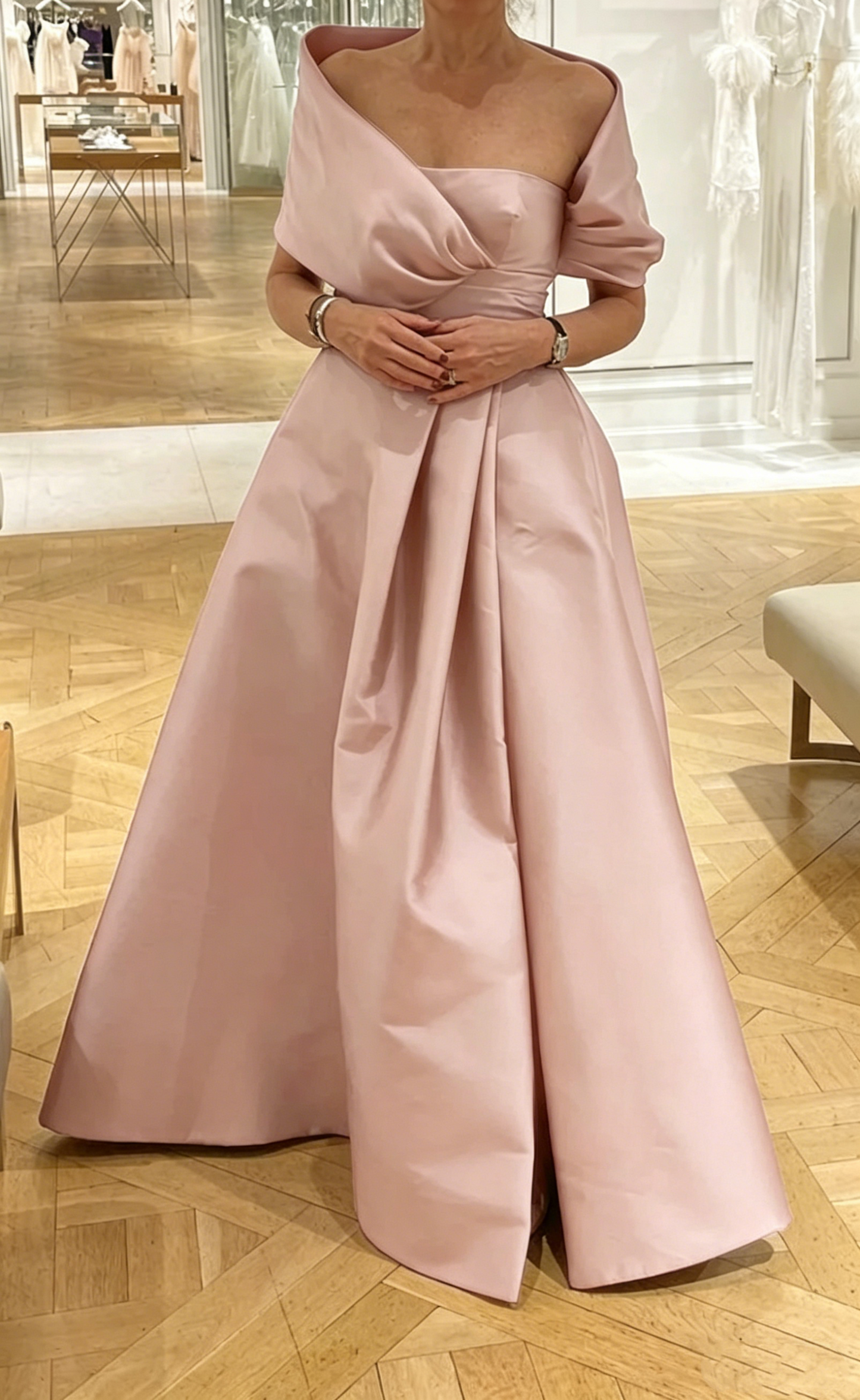 Purple A-line Satin Long Evening Dress,Purple Wedding Guest Dress Y4006