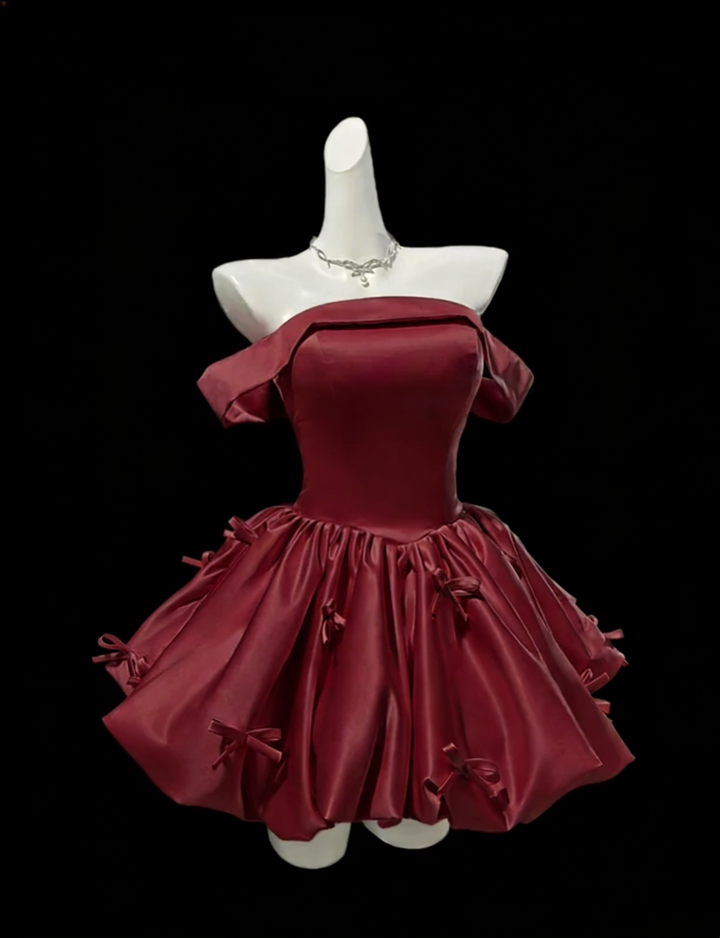 Cute Pink Strapless Satin A Line Homecoming Dress Formal Birthday Outfits With Bow SP1656