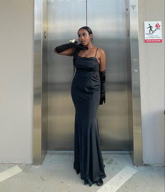 Classic Black Spaghetti Straps Mermaid Prom Dress,Black Formal Dress Y Simplepromdress Classic Black Spaghetti Straps Mermaid Prom Dress,Black Formal Dress Y Simplepromdress