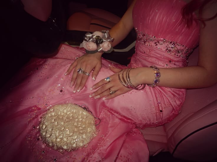 Glamorous Pink Tulle Sequin Beaded Long Party Dress Birthday Dress SP2452