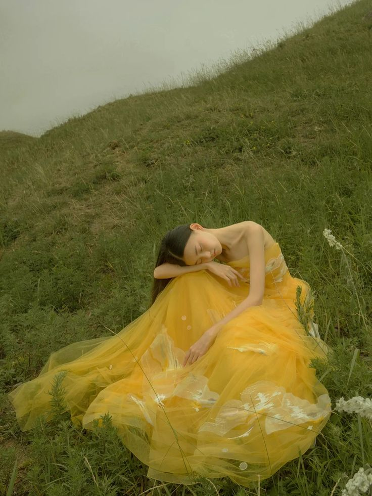 Classy Yellow Strapless Tulle Long Wedding Guest Evening Dress  SP1191