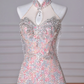 Gorgeous Pink Sequin Beaded ALine Prom Dress Evening Dress Y8637