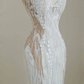 Charming Strapless White Tulle Lace Mermaid Wedding Dress,Long Prom Evening Dress Y8678