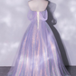 Purple A-Line Tulle Sequin Long Prom Dress, Purple Sequin Long Formal Dress Y5863