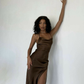 Sexy Brown Long Prom Dress With Split,Black Girls Prom Gown Y4585
