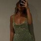 Shiny Green Bodycon Dress,Green Short Homecoming Dress  Y1942