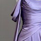 Modest Purple Satin Long Prom Dress,Purple Evening Dress  Y2589