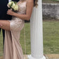 Elegant V Neck Sheath Prom Dress With Split,Senior Prom Gown Y7321
