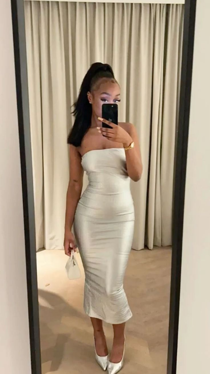 birthday dresses midi Elegant Puff Sleeve Midi Corset Maxi Prom Dresses Evening Birthday Out PreppyDress