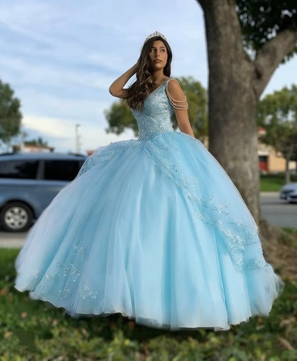 Pink Princess Ball Gown Quinceańera Dress Sweet 16 Dress Y1095