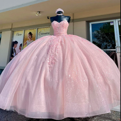 Sweetheart Light Pink Quinceanera Dresses Ball Gown Birthday Party Dre Simplepromdress Sweetheart Light Pink Quinceanera Dresses Ball Gown Birthday Party Dre Simplepromdress
