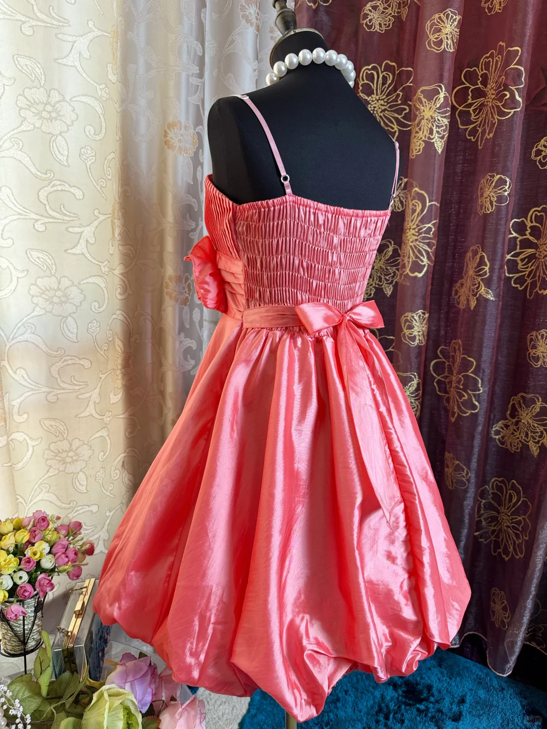 Pretty Pink Spaghetti Straps Satin A Line Short Prom Dress Homecoming Dress SP81
