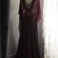 Sexy Burgundy Satin Beaded Backless Long Evening Dress Prom Gown SP848