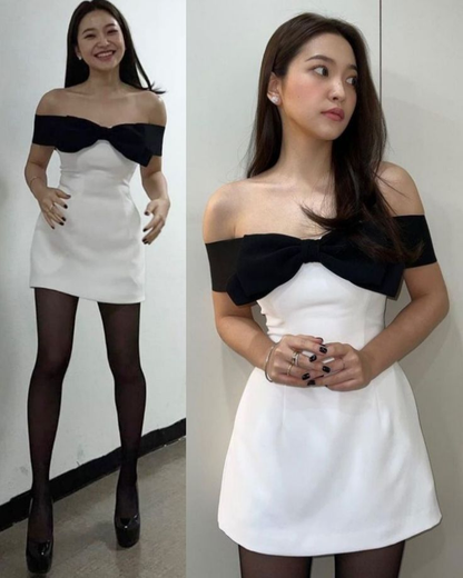 Cute White Strapless Bow A Line Homecoming Dress 16th Birthday Outfits Y9511