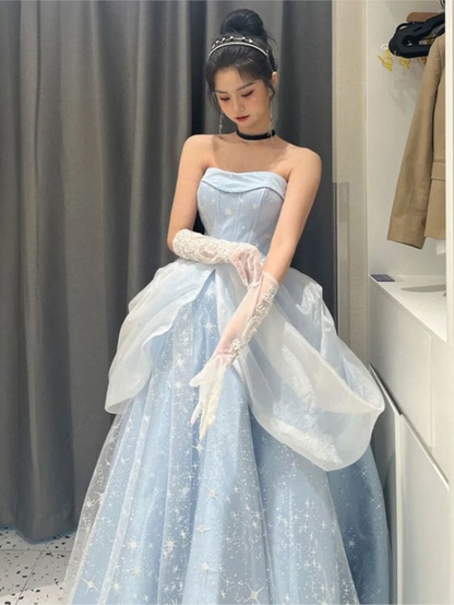 Blue Prom Dress Vintage Sweet Princess Fairy Dress Y5973 – Simplepromdress
