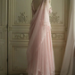 Pretty Pink Chiffon Sweetheart Spaghetti Straps Long Prom Evening Dress With Pearls Y8290