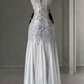 Gorgeous Spaghetti Straps Satin Beaded Mermaid Evening Dress Long Birthday Party Dress SP1749