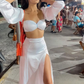Sexy White Two Piece Evening Dress,Summer Dress Y5712