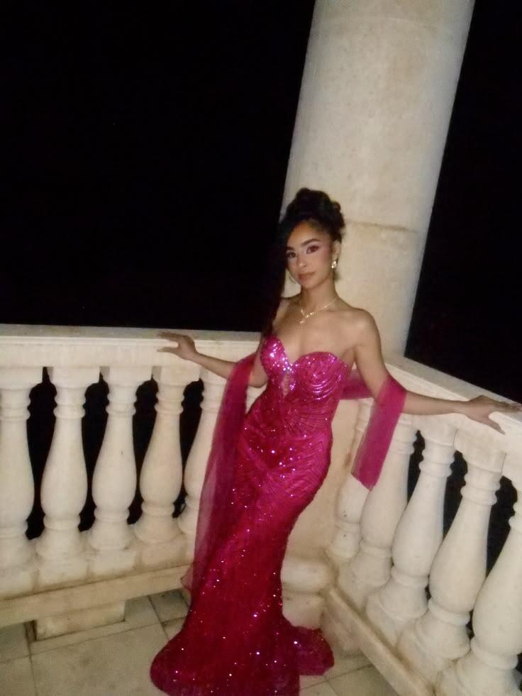 Gorgeous Hot Pink Satin Beaded Mermaid Long Party Dress Sweetheart Neck Long Birthday Prom Dress SP3956