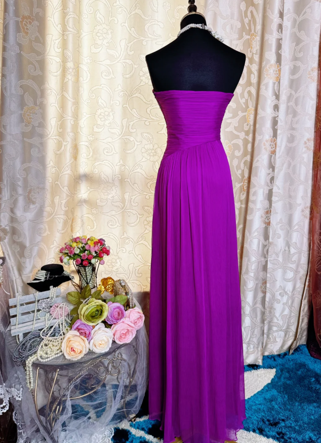 Charming Strapless Chiffon Beaded Long Prom Dress Birthday Party Gown SP1884