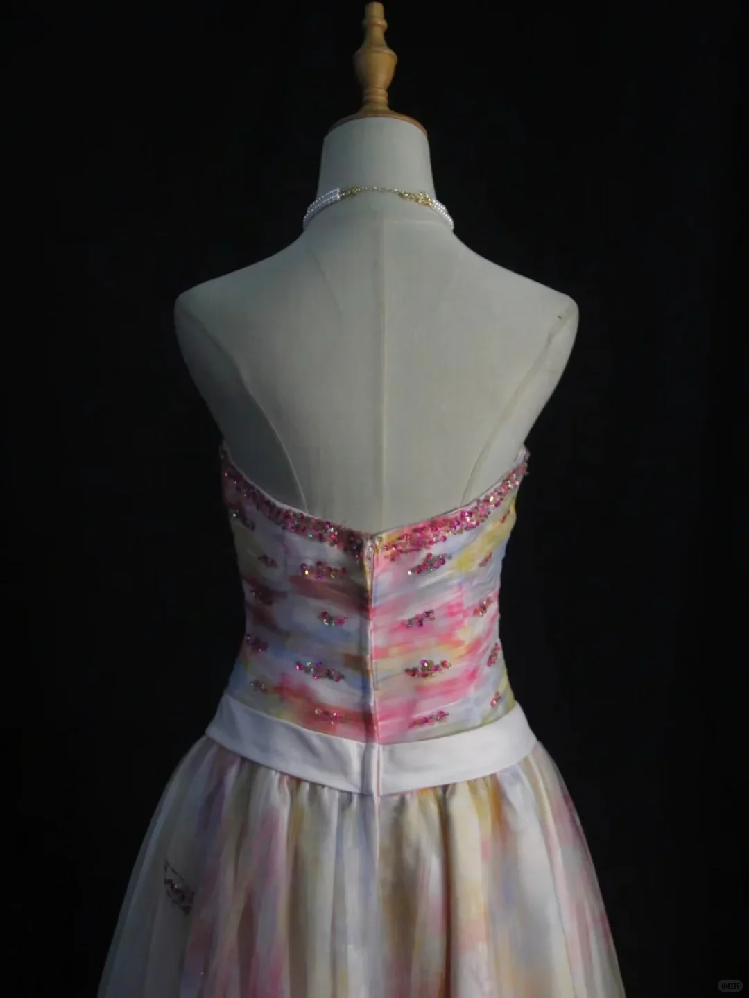Pretty Strapless Tulle Beaded A Line Short 7th Grade Homecoming Dress Birthday Outfits SP2826