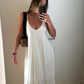 Simple White Sleeveless Prom Dress,White Maxi Dress Y7110