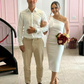 Elegant White One Shoulder Short Wedding Dress,White Bridal Gown Y6942