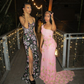 Charming One Shoulder Pink Satin Lace Sequin Mermaid Long Party Dress Formal Long Wedding Guest Dress SP1346