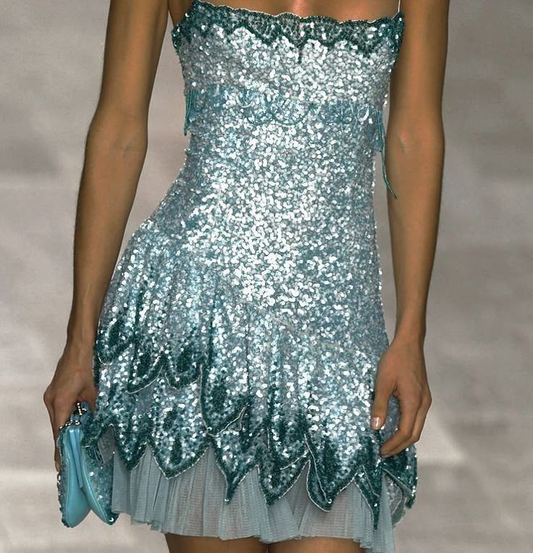 Vintage Spaghetti Straps Blue Sequin Mini Formal 8th Grade Homecoming Dress Short 20th Birthday Outfits Y9202